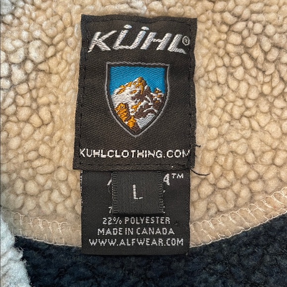 Kuhl Men’s Stovepipe Alfpaca Fleece Pullover Large Shearling-lined Collar Blue - Picture 11 of 16